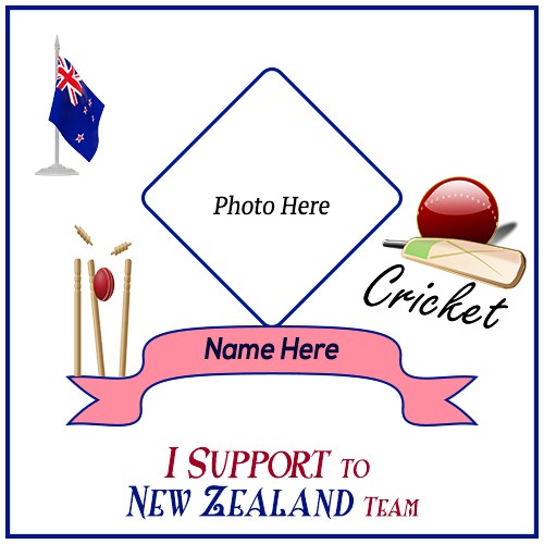 Icc World Cup 2025 Support Team New Zealand Photo Frame With Name
